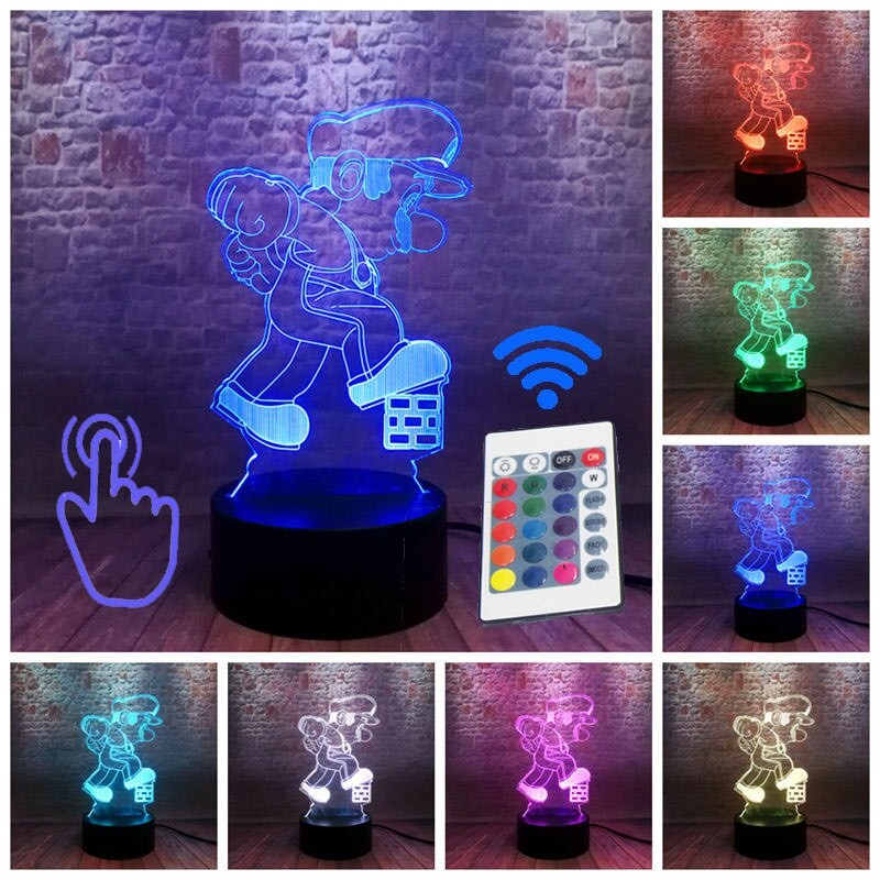 Lampe Mario Géant 3D LED BOUTIQUE MARIO